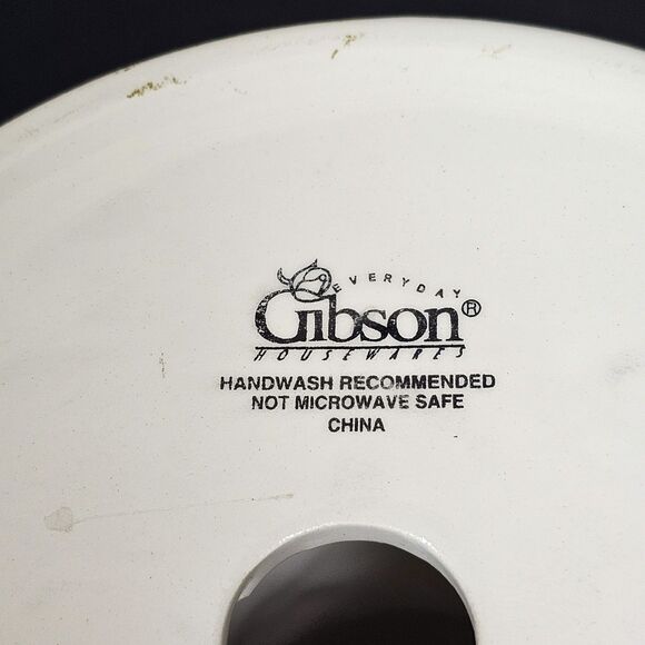 Gibson Pedestal Cake Plate Floral Butterfly Cottage Garden Tea Core Decor - Picture 5 of 7